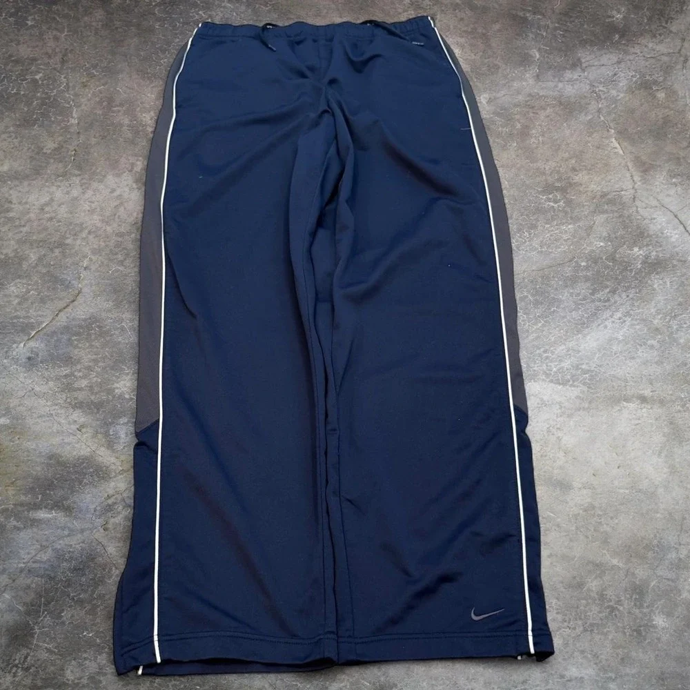 Vintage Nike Navy Blue Baggy Sweatpants Adult XXL Elastic Waist Drawstring Y2K